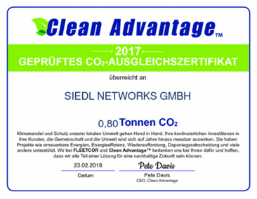 Clean Advantage Zertifikat