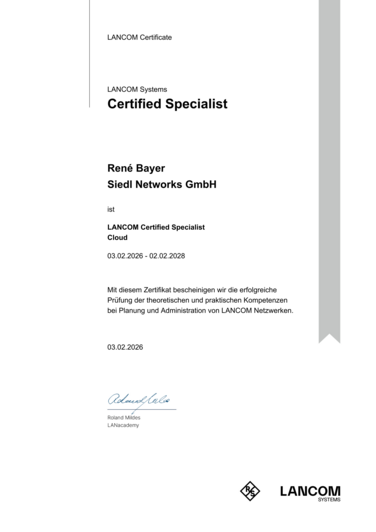 LANCOM Zertifikat René Bayer