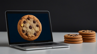 Bild Notebook mit Cookies
