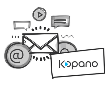 Scribble mit Brief und Kopano Logo