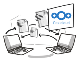 Logo Nextcloud + Grafik Notebooks